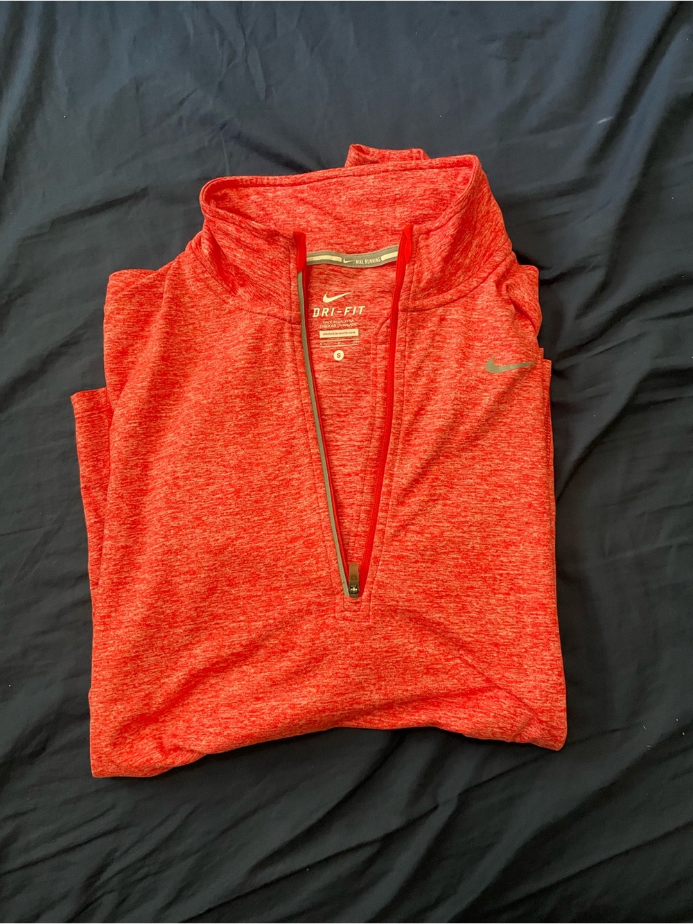Nike Red Heather Dri-FIT Quarter-Zip Pullover